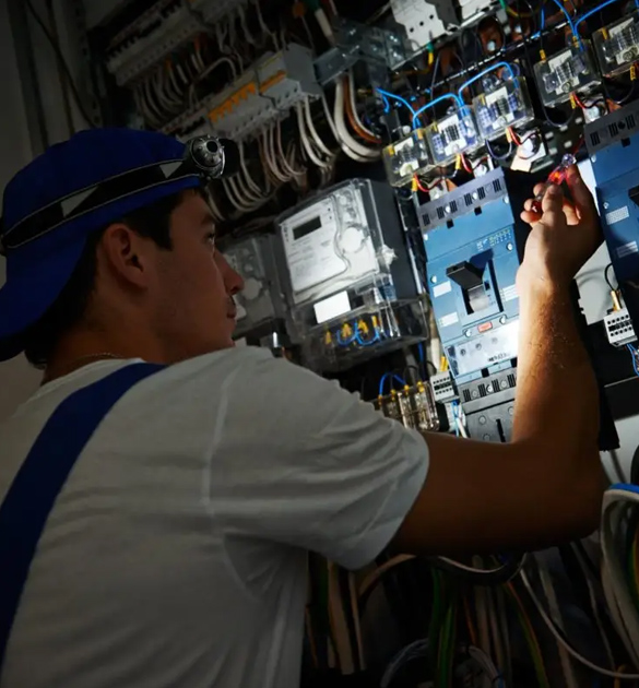 Dienstenpagina 1 24 uur elektricien Leiden – elektricien werkt aan meterkast